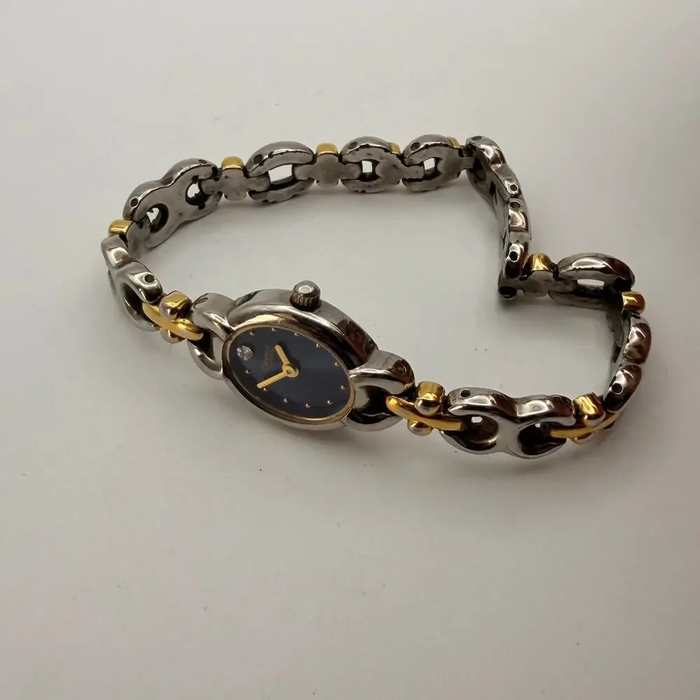 Elegant Caravelle by Bulova Two-Tone Diamond Watch Working New Battery